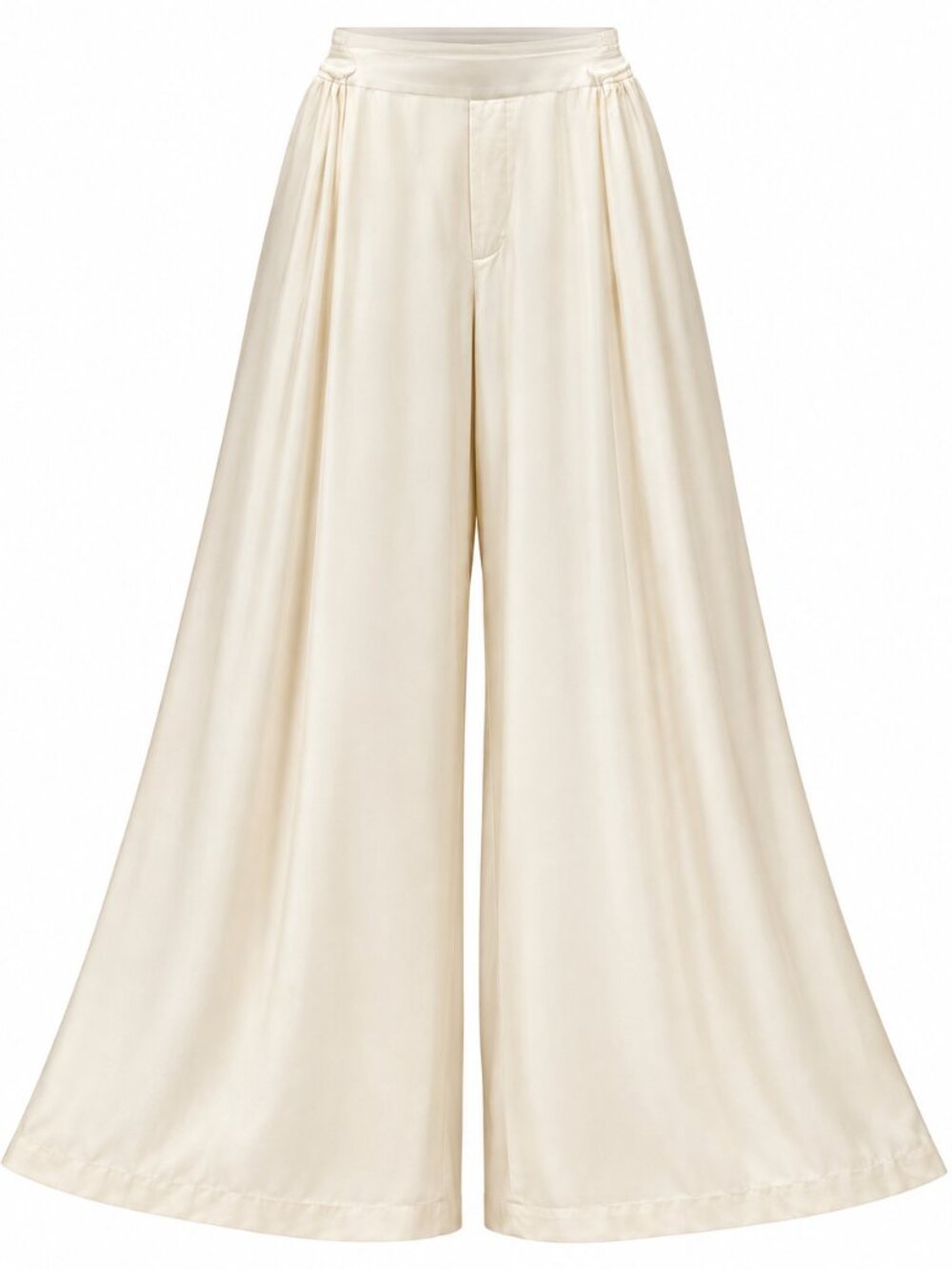 Zara Cream 100% Viscose Flowy Wide Leg Palazzo Pants Size XXL